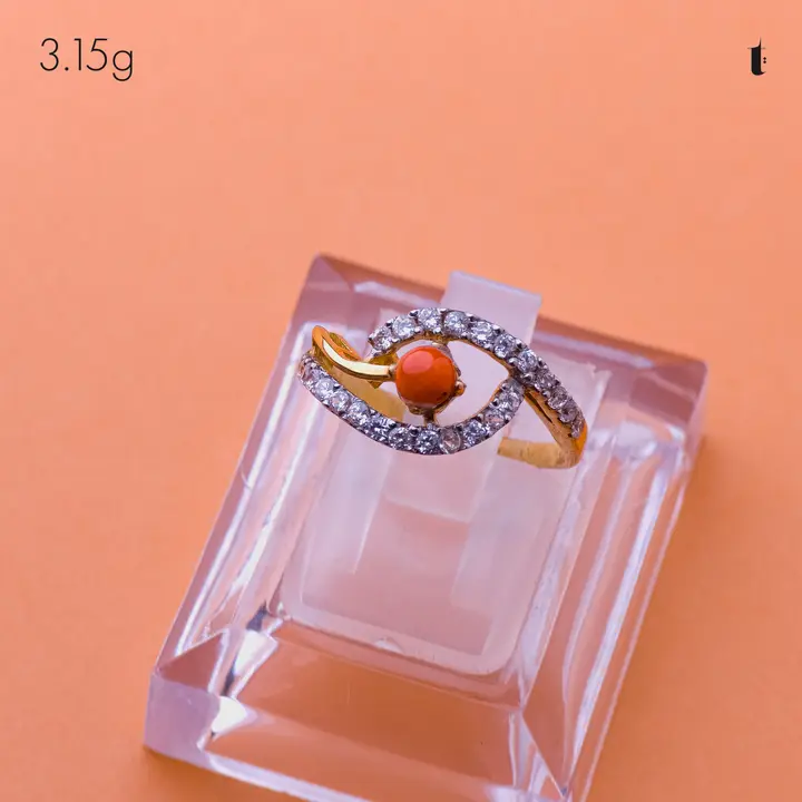 Two-Tone Ring with Colored Stones design 328 by TAHERI