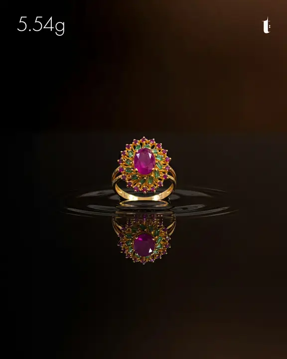 Yellow Gold Ring with Ruby design 330 by TAHERI