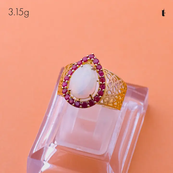 Yellow Gold Ring with Colored Stones design 331 by TAHERI