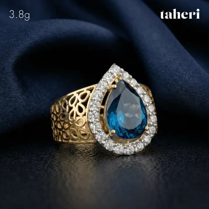 Two-Tone Ring with Sapphire design 335 by TAHERI