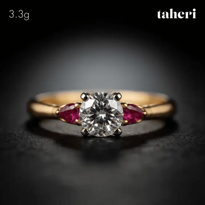 Two-Tone Ring with Cubic Zirconia design 337 by TAHERI