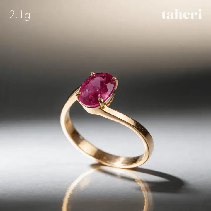 Yellow Gold Ring with Ruby design 344 by TAHERI