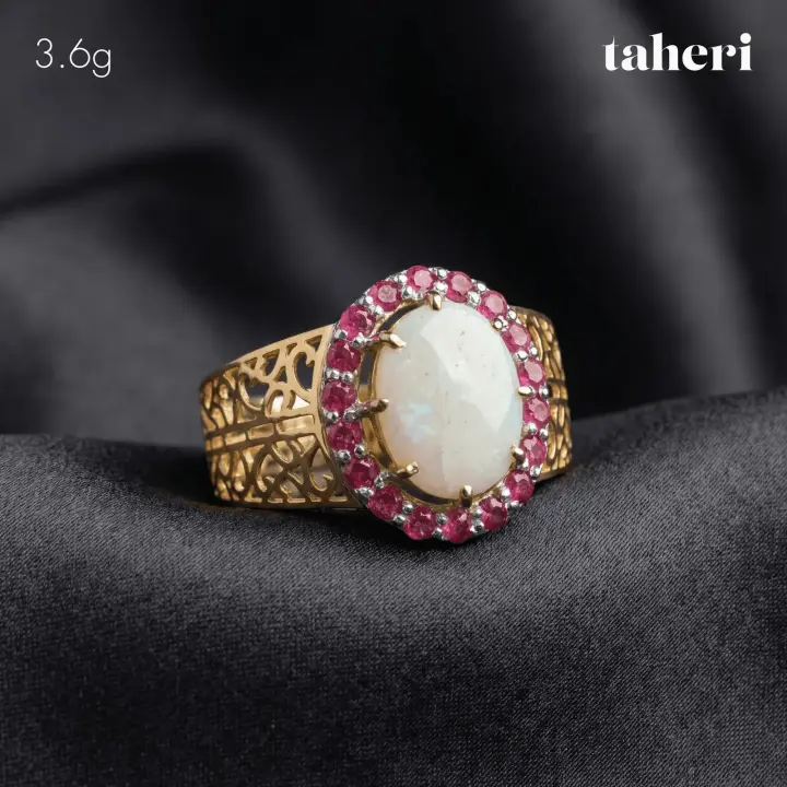 Yellow Gold Ring with Colored Stones design 347 by TAHERI