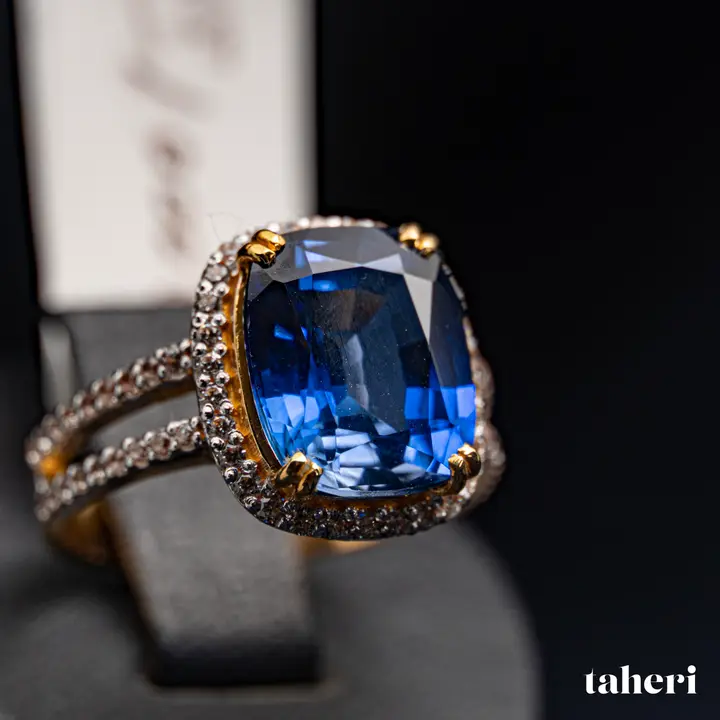 Two-Tone Ring with Sapphire design 356 by TAHERI