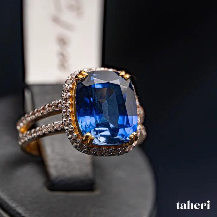 Two-Tone Ring with Sapphire design 357 by TAHERI