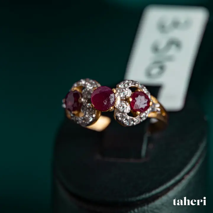 Yellow Gold Ring with Ruby design 363 by TAHERI