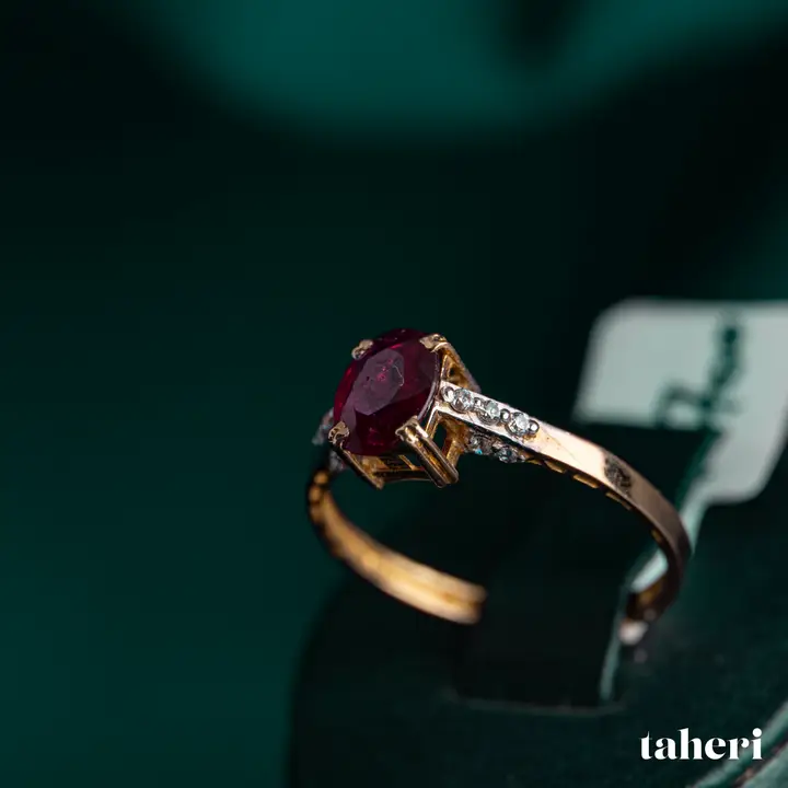 Yellow Gold Ring with Ruby design 364 by TAHERI