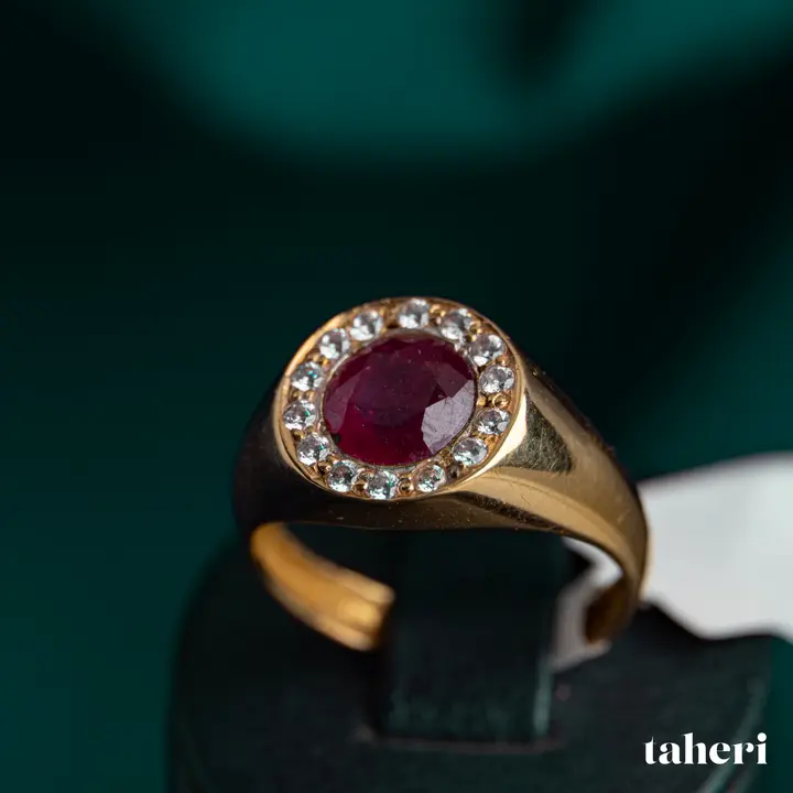 Yellow Gold Ring with Ruby design 367 by TAHERI