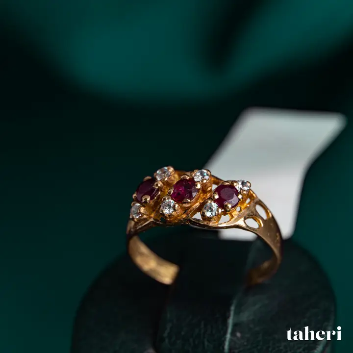 Yellow Gold Ring with Ruby design 368 by TAHERI