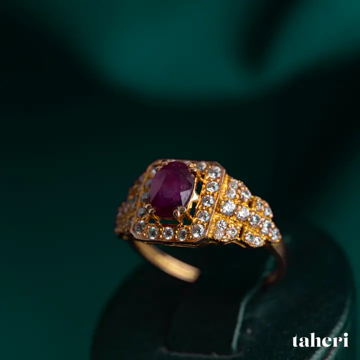 Yellow Gold Ring with Ruby design 369 by TAHERI