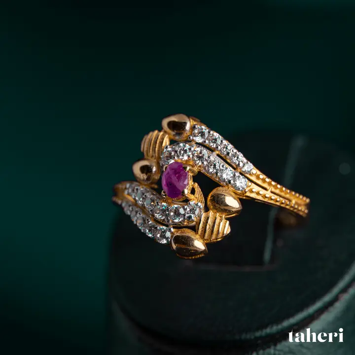Yellow Gold Ring with Ruby design 371 by TAHERI