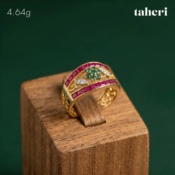 Yellow Gold Ring with Ruby design 49 by TAHERI