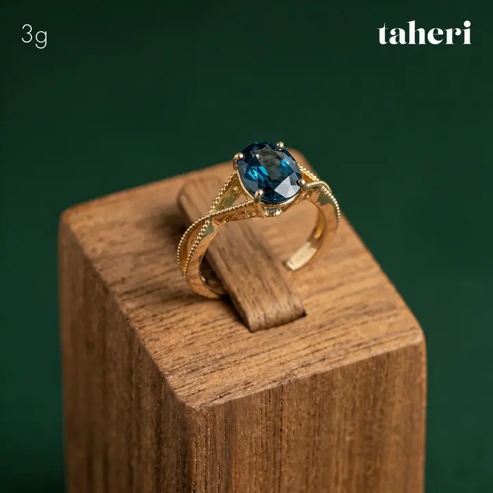 Yellow Gold Ring with Sapphire design 50 by TAHERI
