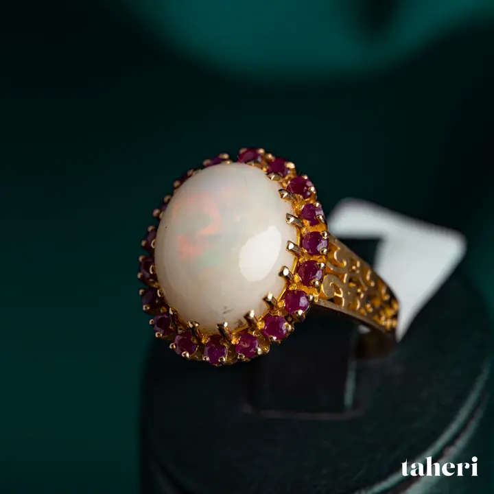 Yellow Gold Ring with Colored Stones design 53 by TAHERI