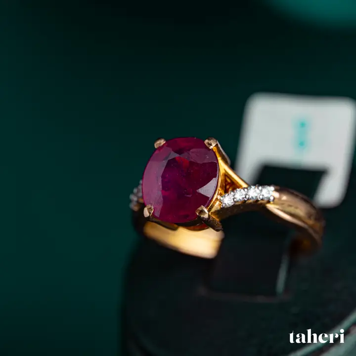 Yellow Gold Ring with Ruby design 54 by TAHERI