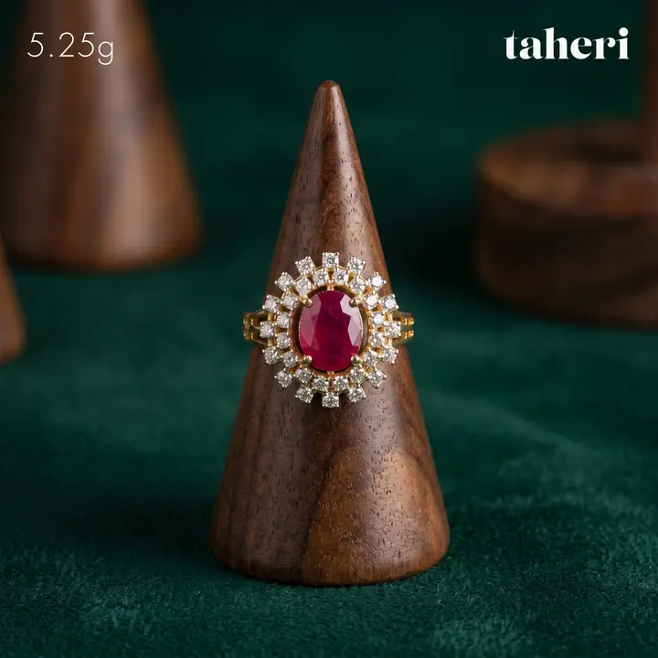 Yellow Gold Ring with Ruby design 59 by TAHERI