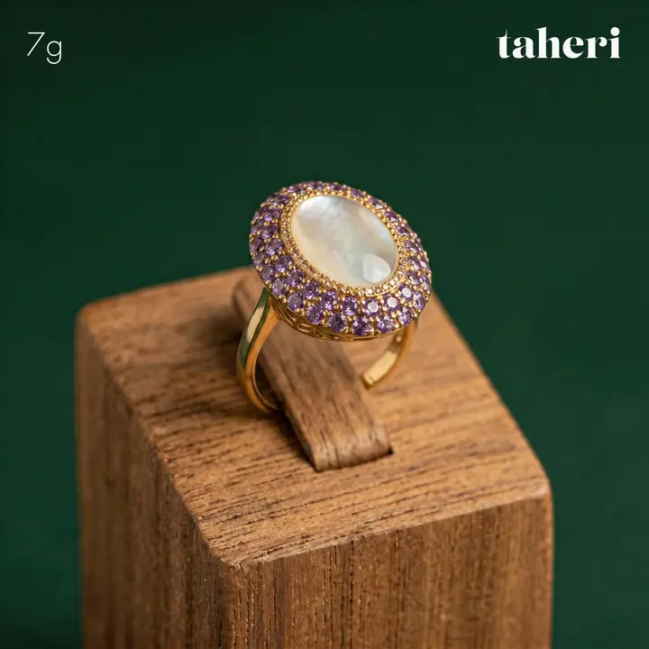 Yellow Gold Ring with Colored Stones design 61 by TAHERI