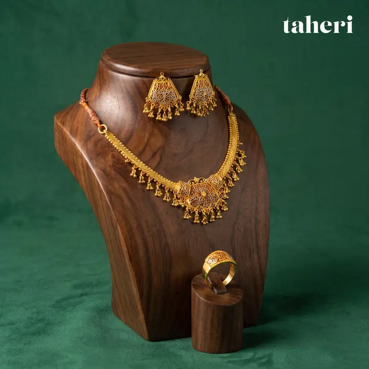 21k Two-Tone Gold Set design 30 by TAHERI