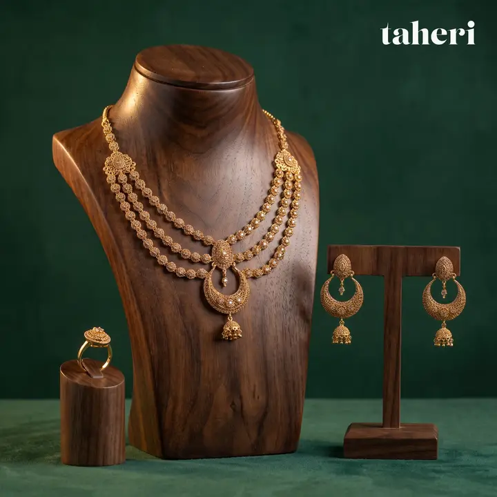 21k Yellow Gold Set with Cubic Zirconia design 35 by TAHERI