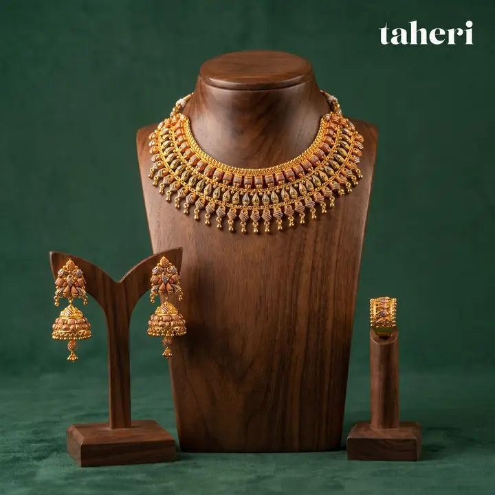 21k Two-Tone Gold Set design 48 by TAHERI