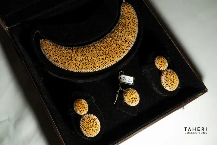 Two-Tone Gold Set with Cubic Zirconia design 52 by TAHERI