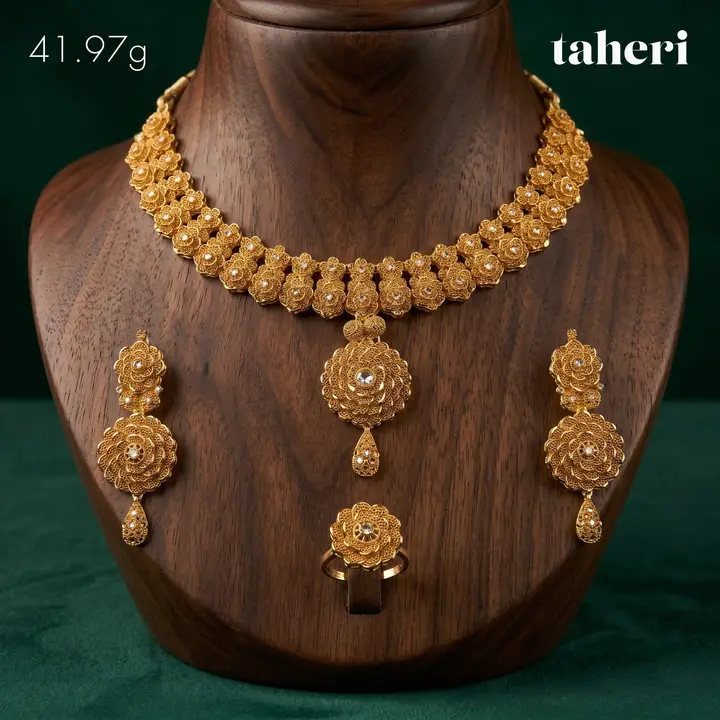 Yellow Gold Gold Set with Cubic Zirconia design 65 by TAHERI