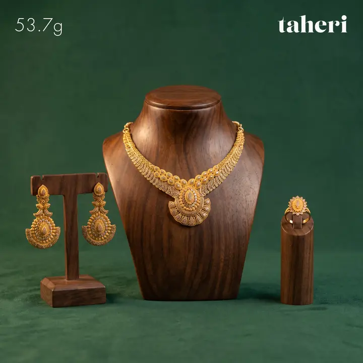 21k Yellow Gold Set with Cubic Zirconia design 81 by TAHERI