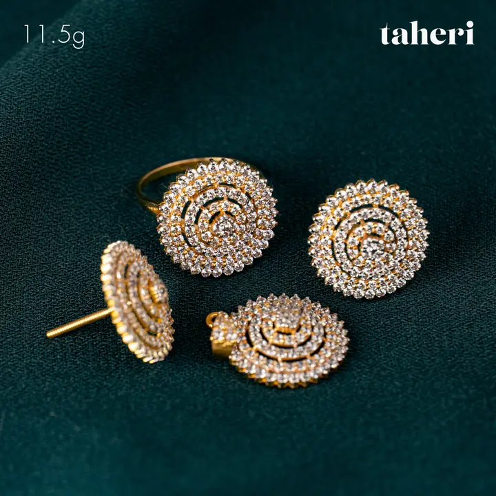 21k Yellow Gold Locket sets without Bangle with Cubic Zirconia design 31 by TAHERI