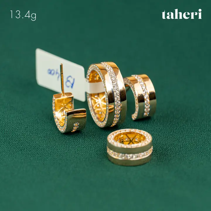 21k Yellow Gold Locket sets without Bangle with Cubic Zirconia design 38 by TAHERI