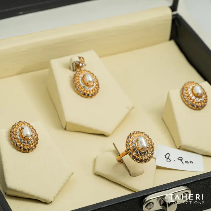 Yellow Gold Locket sets without Bangle with Pearl design 49 by TAHERI