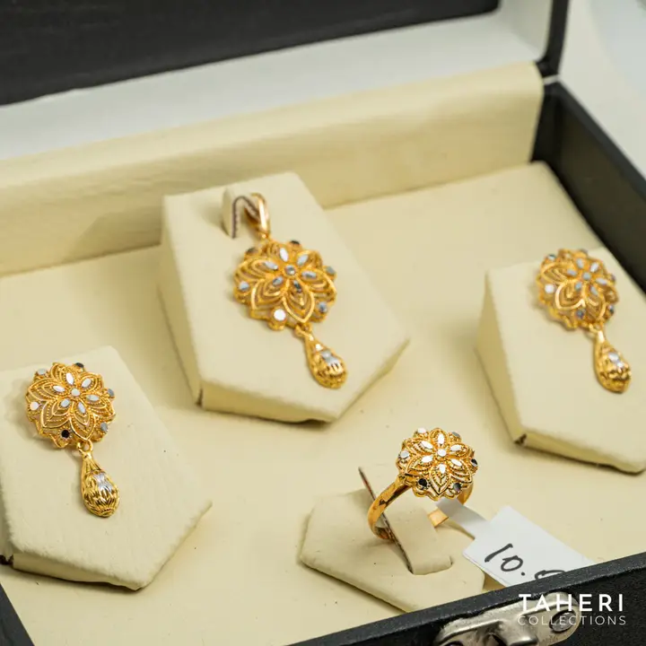 Two-Tone Locket sets without Bangle with Cubic Zirconia design 55 by TAHERI
