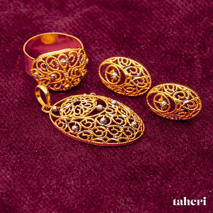 Two-Tone Locket sets without Bangle design 70 by TAHERI