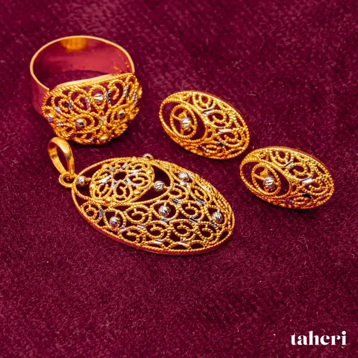 Two-Tone Locket sets without Bangle design 71 by TAHERI
