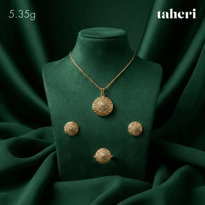 Yellow Gold Locket sets without Bangle design 92 by TAHERI