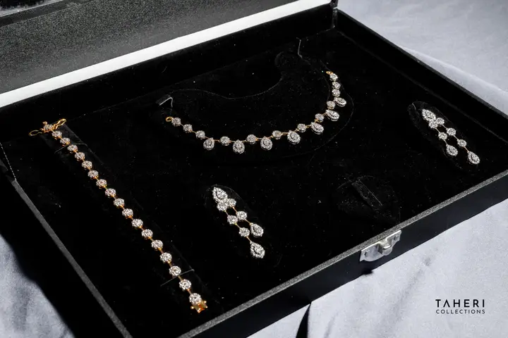 21k Two-Tone Gold Stone Set design 26 by TAHERI