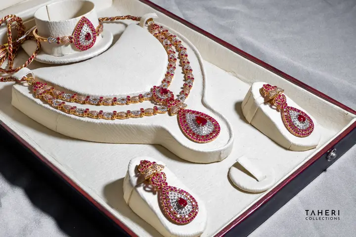 21k Two-Tone Gold Stone Set design 31 by TAHERI
