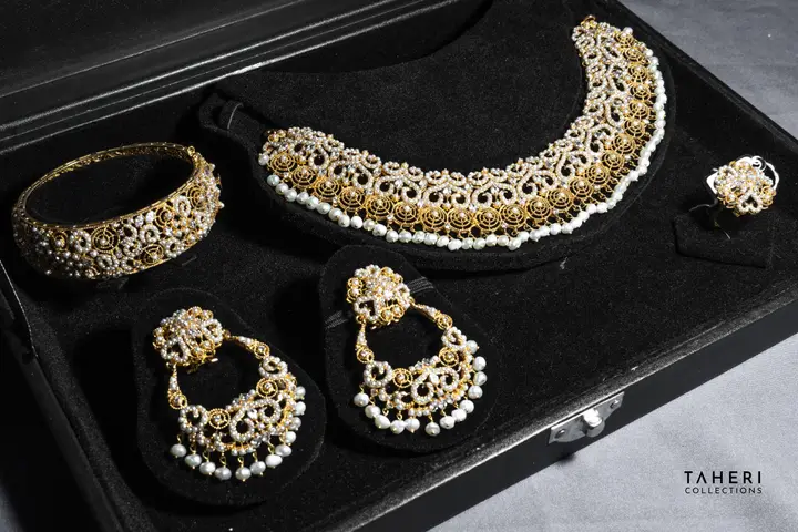 21k Two-Tone Gold Stone Set design 41 by TAHERI