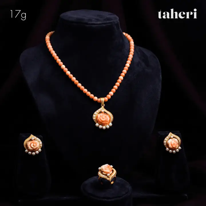21k Yellow Gold String Set with Colored Stones design 27 by TAHERI