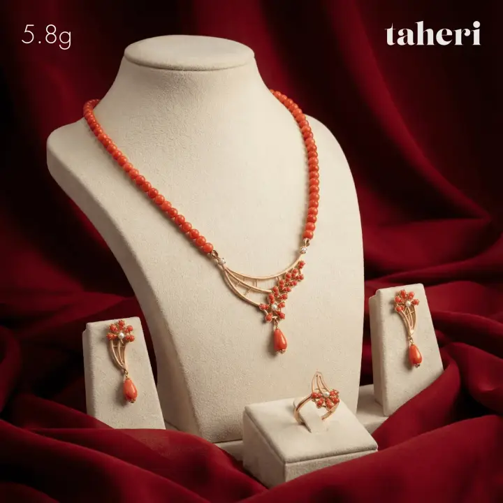 Yellow Gold String Set with Colored Stones design 53 by TAHERI