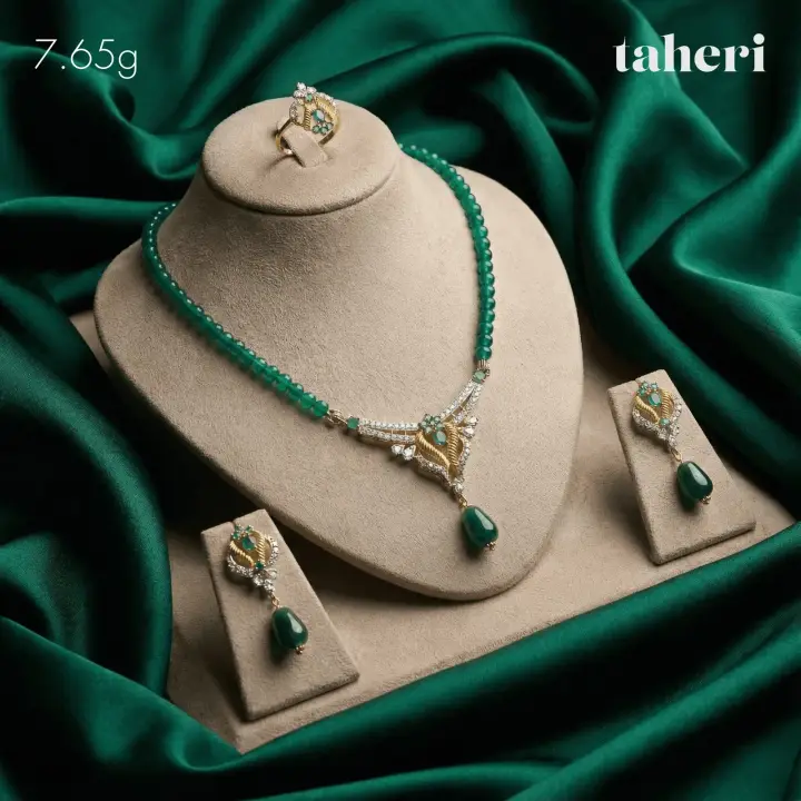 Two-Tone String Set with Colored Stones design 54 by TAHERI