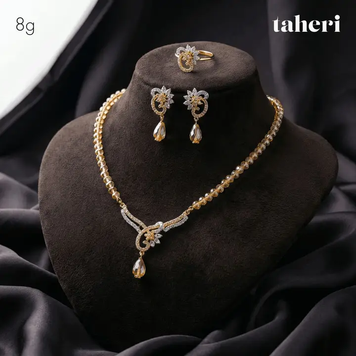 Two-Tone String Set with Cubic Zirconia design 56 by TAHERI