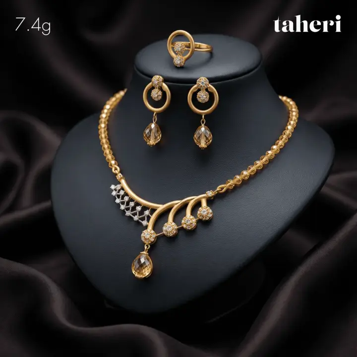Two-Tone String Set with Colored Stones design 59 by TAHERI