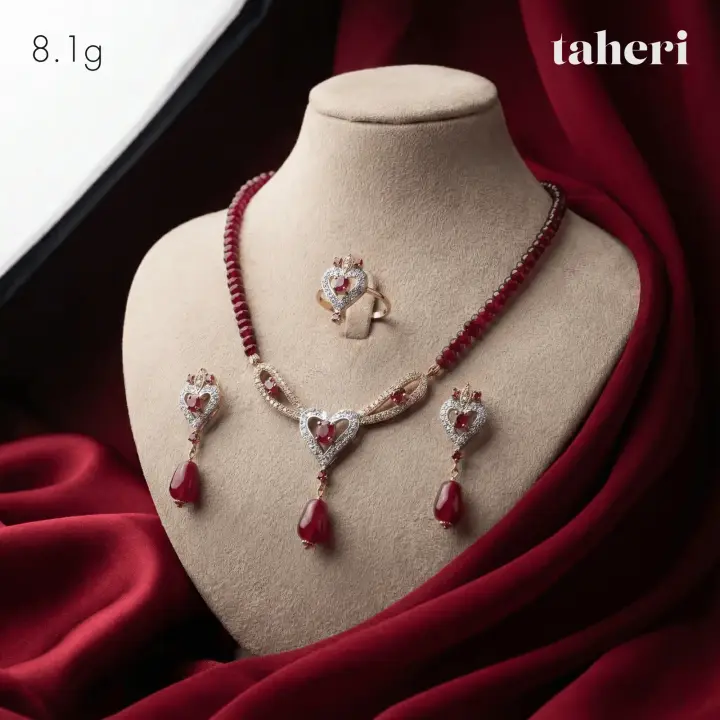 Yellow Gold String Set with Ruby design 60 by TAHERI