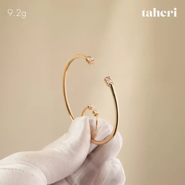 21k Yellow Gold Bangle & Ring with Cubic Zirconia design 69 by TAHERI