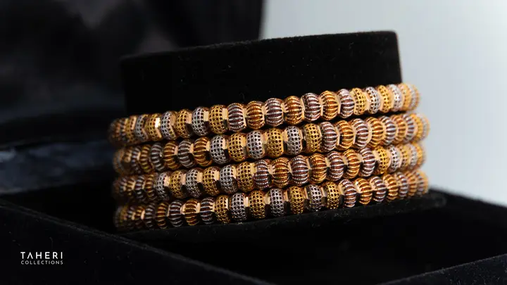 Two-Tone Bangles & Kara design 9 by TAHERI
