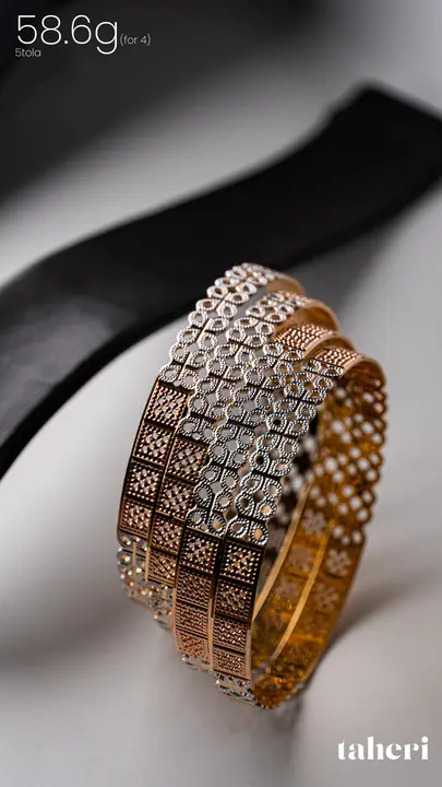 21k Two-Tone Gold Bangle design 29 by TAHERI