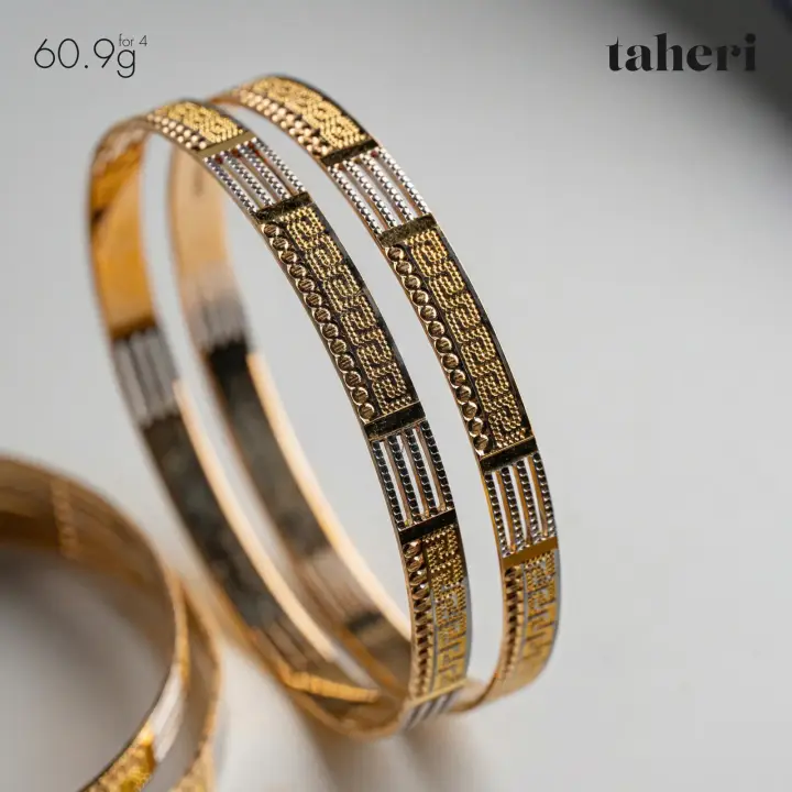 21k Two-Tone Gold Bangle design 31 by TAHERI