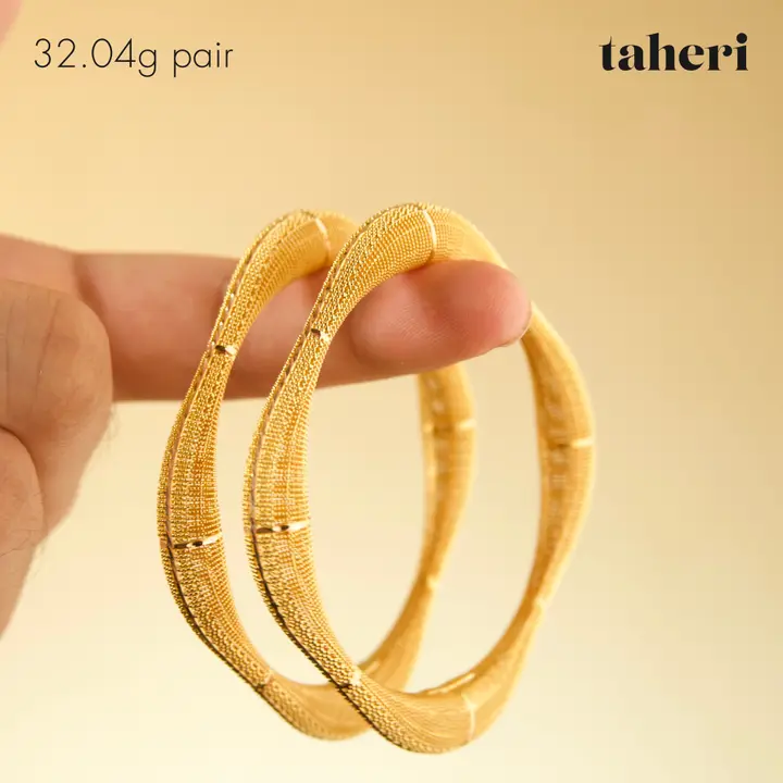 21k Yellow Gold Kara design 1 by TAHERI