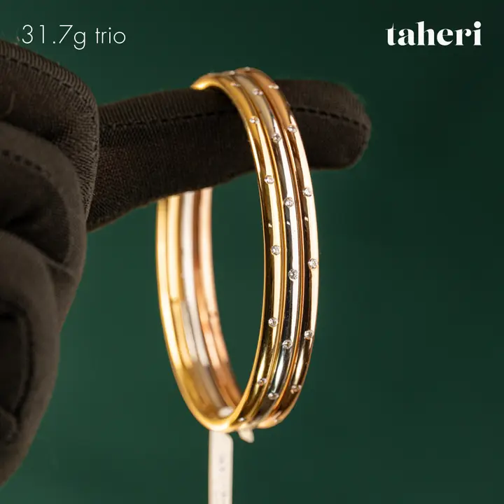 21k Two-Tone Gold Bangle design 35 by TAHERI