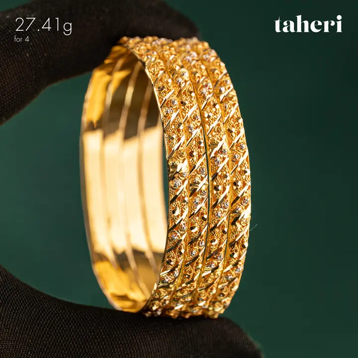 21k Two-Tone Gold Bangle design 37 by TAHERI